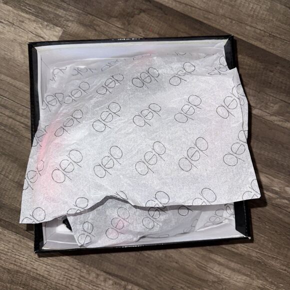 Deb Black With Hot Pink Strappy PVC Leather Heels 9 - Picture 6 of 8